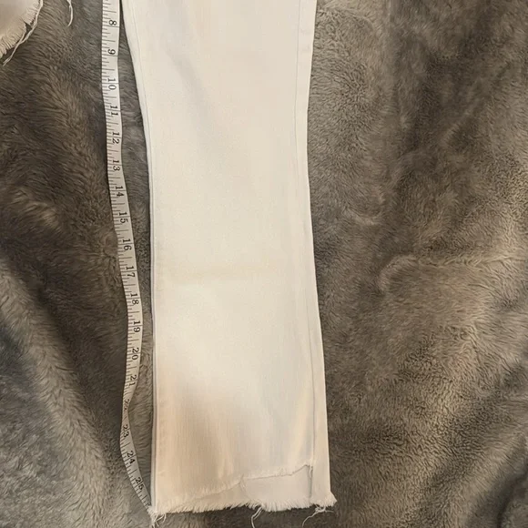 Mother White The Insider Crop Step Fray Jeans Size 28 - Picture 8 of 8